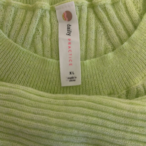 NWT Anthropologie Daily Practice Cropped Sweater in Lime - Picture 7 of 8